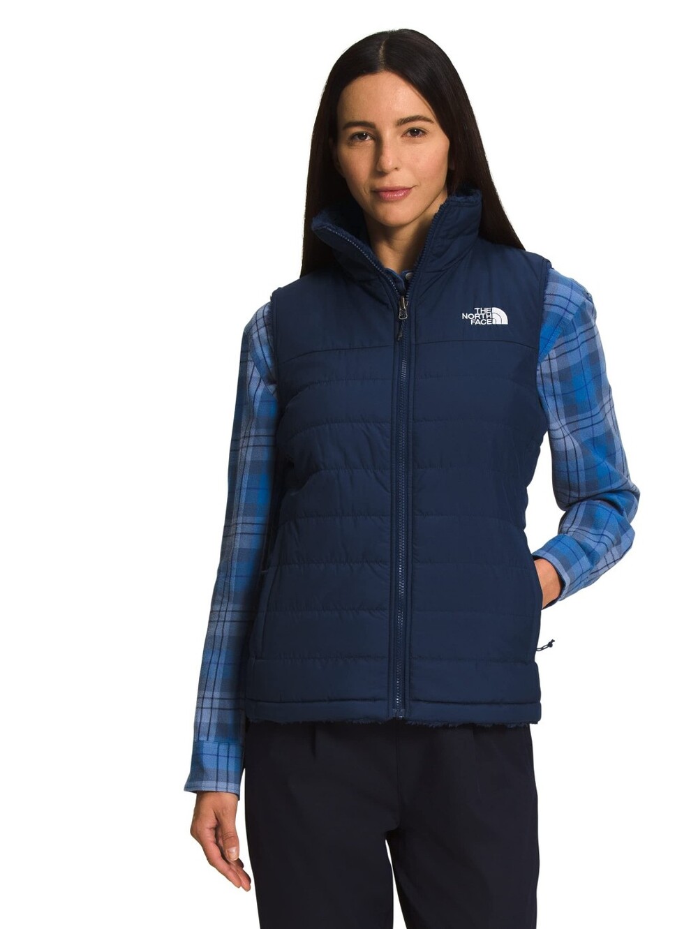 The North Face Women's Dark Navy Mossbud Reversible Vest NWOT SIZE XL